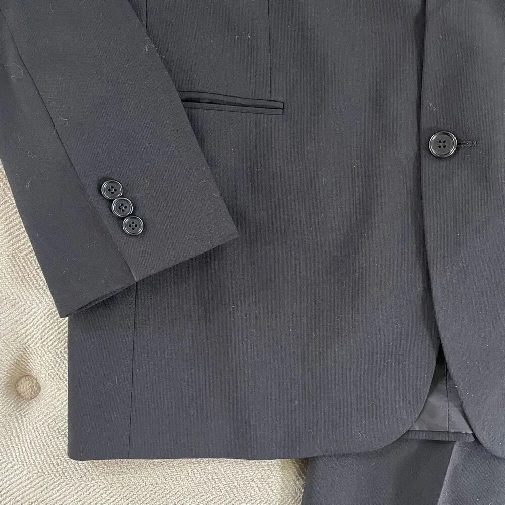 Hugo Boss Black Suit 3 Button Pleated Cuffed 42L